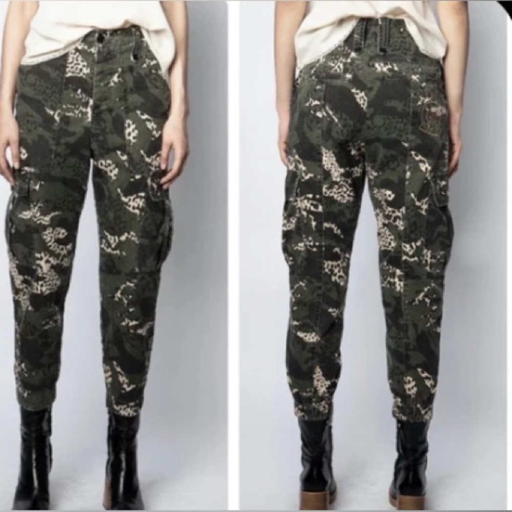 Zadig & Voltaire Green pilote Camouflage Joggers LARGE size 40